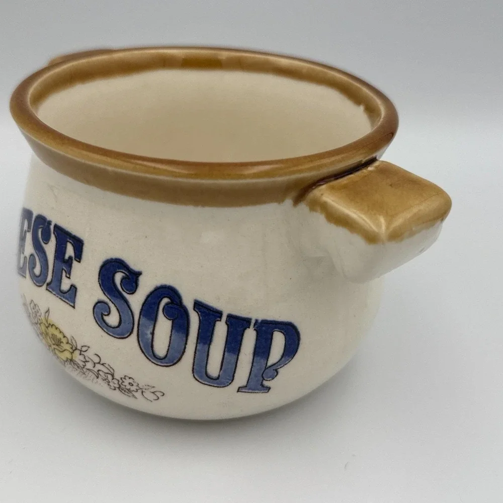 Vintage Set Of 4 1980s Soup Kettle Bowl Crocks Made in Japan 2 Handled